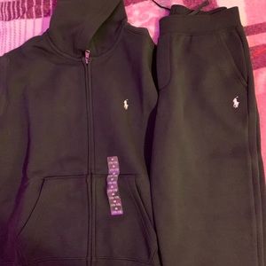 Black Polo Ralph Lauren Zip Up hoodie/sweatpants